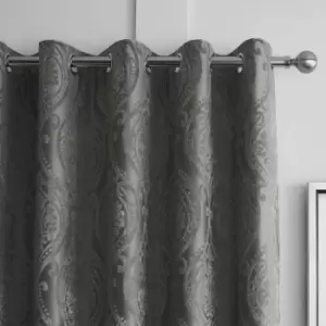 Image of Curtina Chateau Slate Eyelet Curtains Slate (Grey)