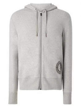Image of Calvin Klein Circle Logo Lounge Zip Through Hoodie - Grey Heather