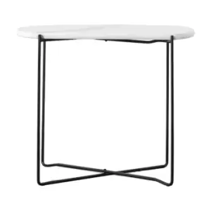 image of Gallery Interiors Linford Side Table in White Marble