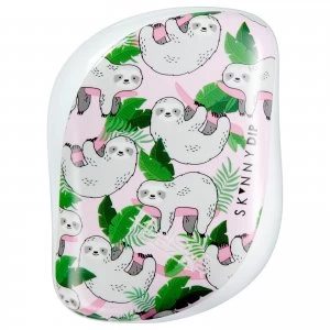 Image of Tangle Teezer x SkinnyDip Compact Styler Detangling Hairbrush - So Slow Sloth