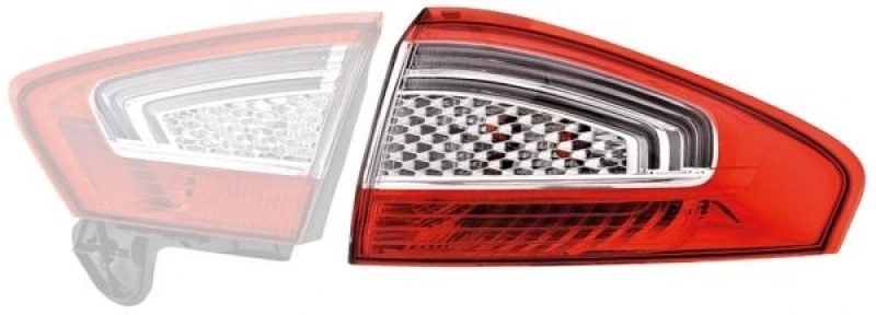 Image of HELLA 9EL 354 997-061 Rear light Outer section, without bulb holder, Right, PY21W Combination Rearlight (391)