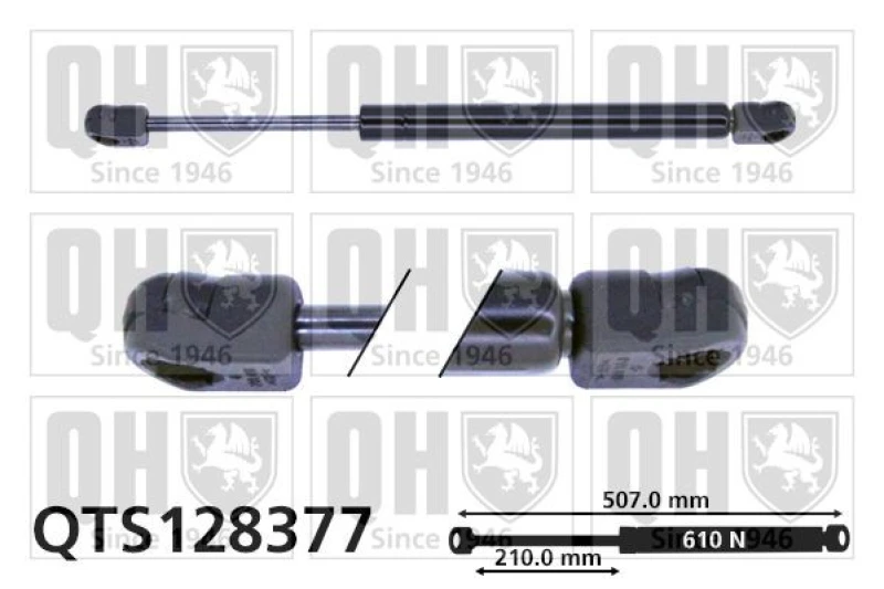 Image of QUINTON HAZELL Tailgate strut QUINTON HAZELL QTS128377