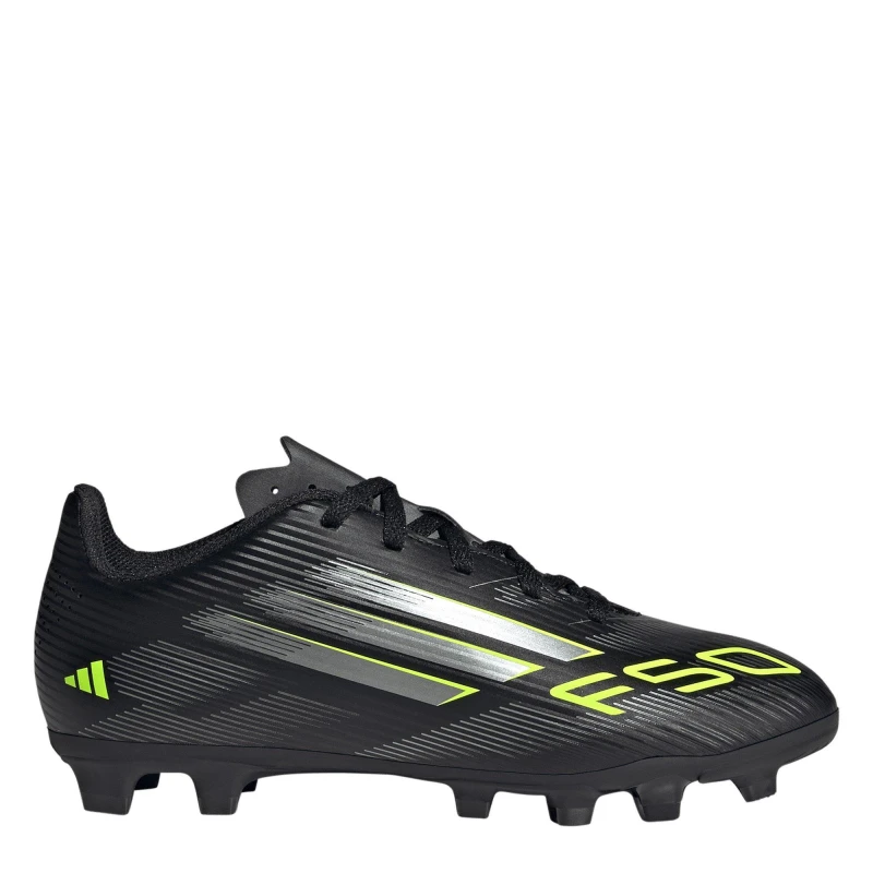Image of adidas F50 Club Juniors Firm Ground Football Boots Black/Lemon male 3 (35.5)