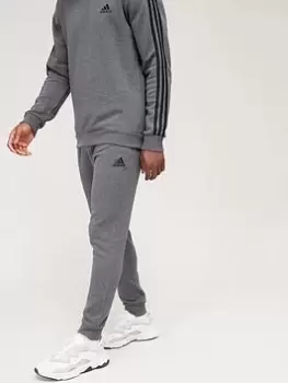 Image of Adidas Sportswear Essentials Fleece Regular Tapered Joggers - Grey/Black