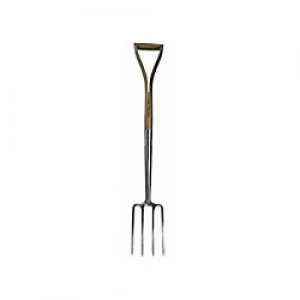 image of Faithfull Prestige Stainless Steel Border Fork Ash Handle