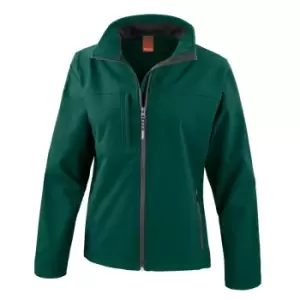 Image of Result Womens Softshell Premium 3 Layer Performance Jacket (Waterproof, Windproof & Breathable) (L) (Bottle Green)