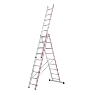 image of Hymer 404727 Red Line Combination Ladder 3 x 9 Tread