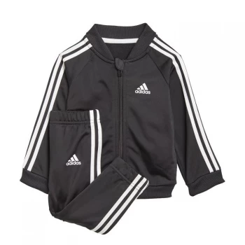 Image of Boys, adidas Unisex Infant I 3S Tracksuit Tricot - Black/White, Size 12-18 Months