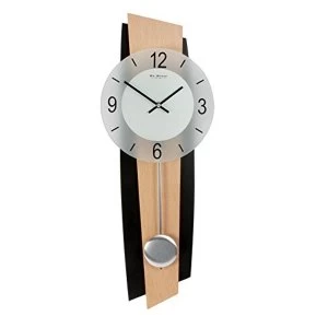 image of Pendulum Wall Clock Black/Beech