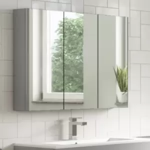 Image of Grey Mirrored Wall Bathroom Cabinet 800 x 650mm - Ashford