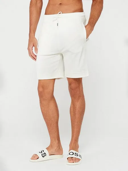 image of BOSS Orange See Towel Cotton-Terry Shorts - S White Shorts male 50513473-106 S