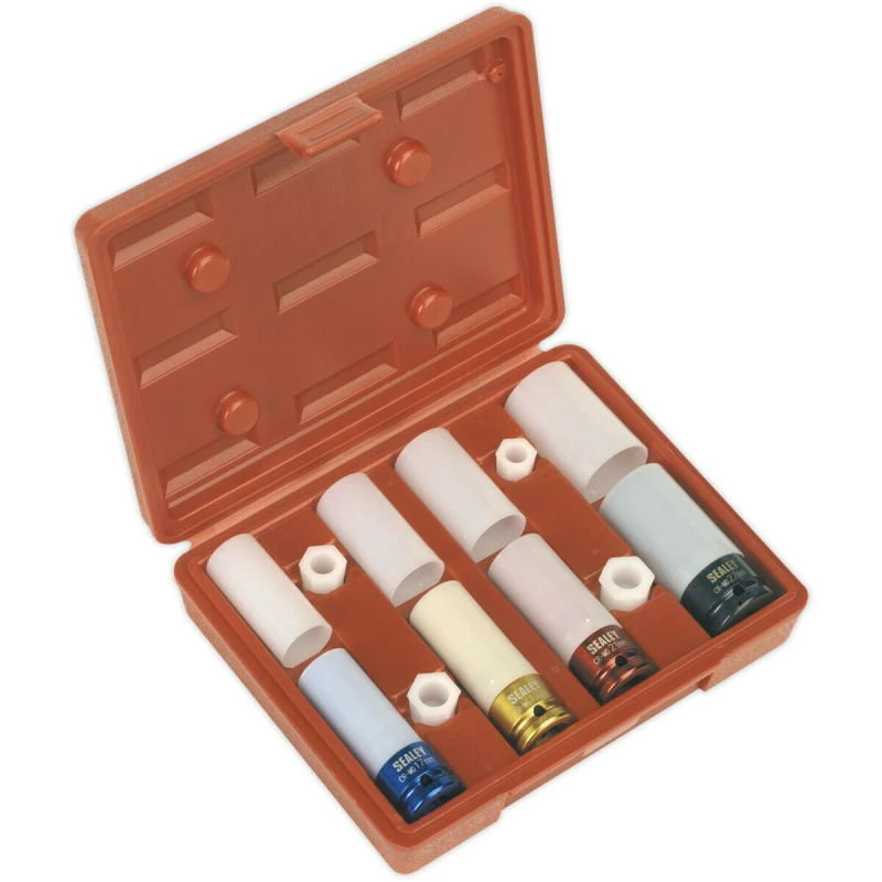 Image of Loops 4 PACK Alloy Wheel Impact Socket Set - 1/2" Square Drive - Chrome Molybdenum Multi