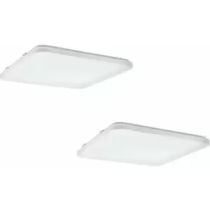 Image of 2 pack Wall Flush Ceiling Light White Shade White With Crystal Effect LED 49.5W