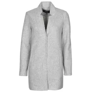 image of Vero Moda VMBRUSHEDKATRINE womens Coat in Grey - Sizes S,M,XS