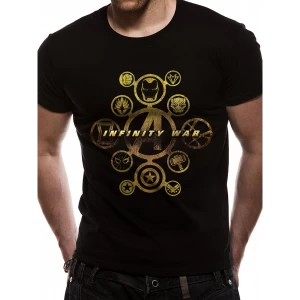 Image of The Avengers Infinity War - Character Icons Mens Small T-Shirt - Black