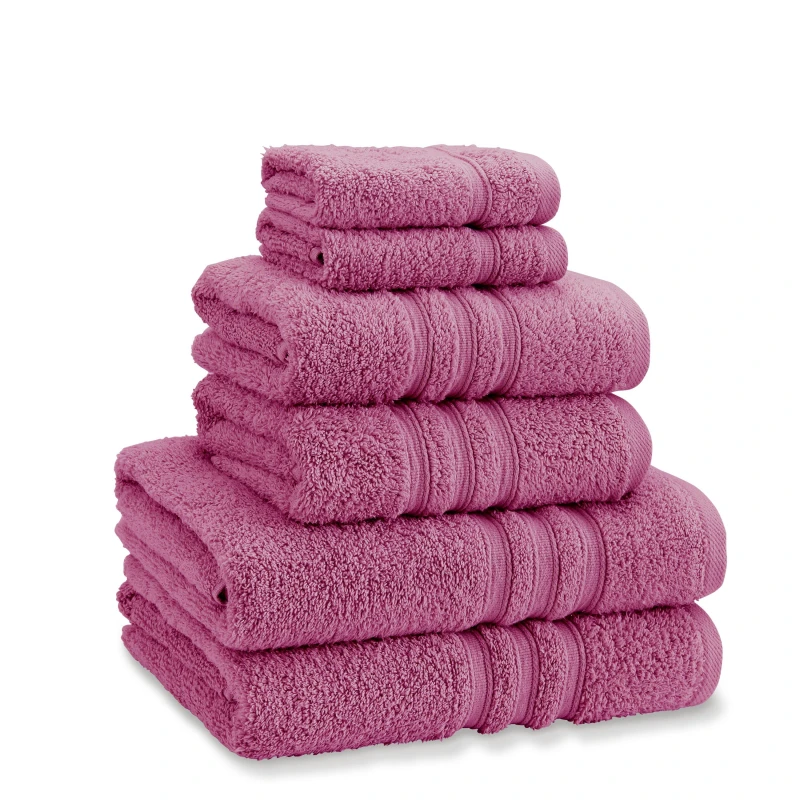 Image of Catherine Lansfield Catherine Lansfield 'Zero Twist' Cotton 6 Piece Towel Bale in Raspberry Raspberry One Size Unisex 5057681135816
