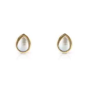 image of JG Signature Gold Plated June Birthstone Teardrop Stud Earrings