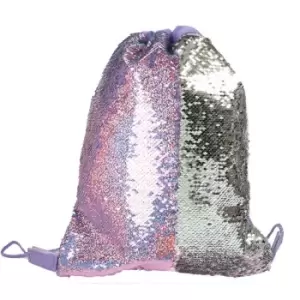 image of Christmas Shop Girls Reversible Sequin Trainer Pump Bag (One Size) (Silver/Pink)