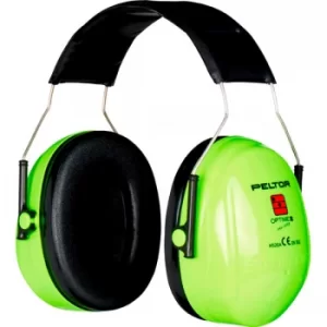 image of 3M PELTOR Optime II Earmuffs, 31 dB, Hi-Viz, Headband, H520A-472-GB