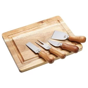 image of Artesa Acacia Cheese Board Set with 4 Knives