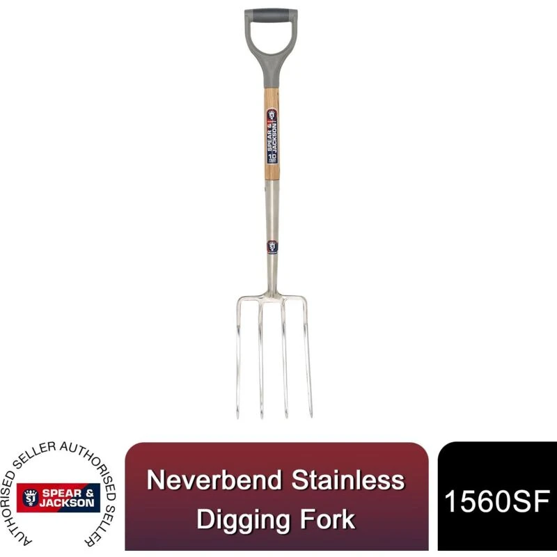 Image of Spear and Jackson Neverbend Stainless Steel Digging Fork 1560SF/09