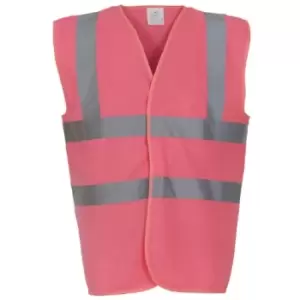 image of Yoko Mens High-Vis Waistcoat (M) (Pink) - Pink