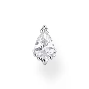 Image of THOMAS SABO Silver Beaded Teardrop Zirconia Single Ear Stud