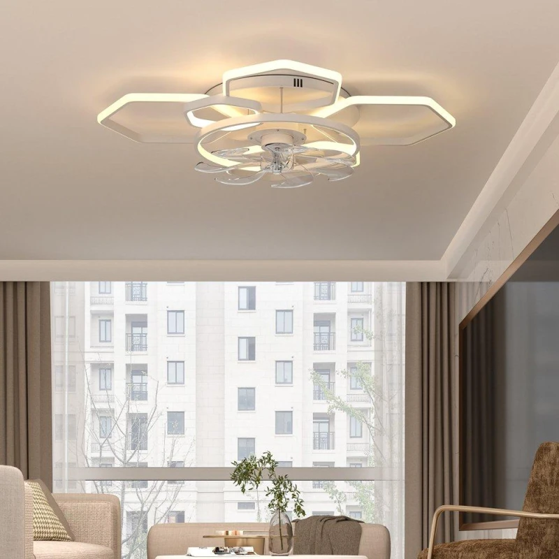 Image of Kabinet UK Geometrical Ceiling Mount LED Fan Light White unisex One size