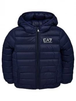 Image of Emporio Armani EA7 Sporty Core Identity Hooded Jacket Navy Size 8 Years Boys