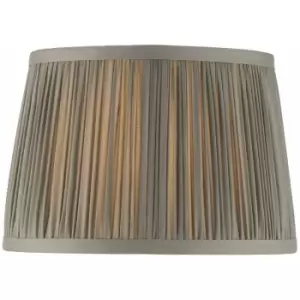 image of Loops - Tapered Cylinder Lamp Shade - Charcoal Grey Silk - 40W E27 or B22 golf