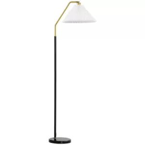 Image of HOMCOM Floor Lamps for Living Room Bedroom with Adjustable Pleated Lampshade, Modern Standing Lamp, 55x37x162cm, White