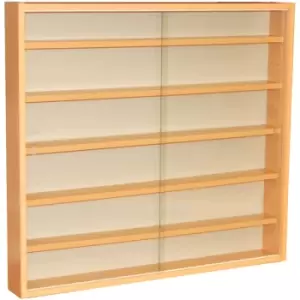 Image of REVEAL - 6 Shelf Glass Wall Collectors Display Cabinet - Beech - Beech