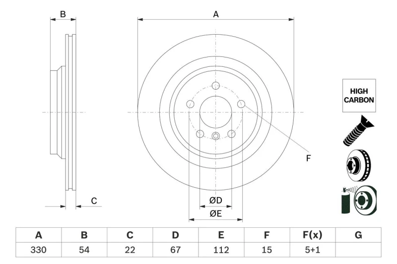 Image of Brake disc Bosch 0 986 479 E97