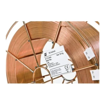 image of 0.8MM OK Autrod 12.51 Premium Copper Coated Solid MIG Wire 5KG Reel - 12510 - Esab