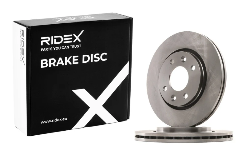 Image of RIDEX 82B1191 Brake disc Front Axle, Vented, Cast Iron, Uncoated, Untreated, without bolts/screws Cast Iron Brake Disc (82)