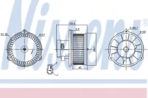 Image of Nissens Interior Cabin Blower Fan 87160