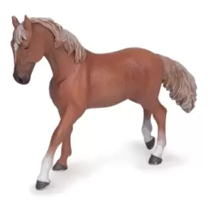 image of PAPO Horses and Ponies Alezan English Thoroughbred Mare Toy Figure, Three Years or Above, Brown (51533)