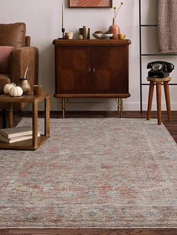 Image of SO'HOME Softly Faded Antique Look Rug Red 120x160CM;080x160CM