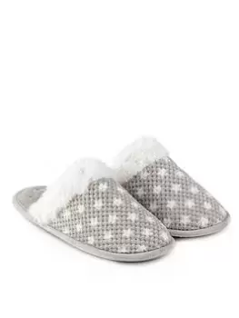 Image of TOTES Popcorn Memory Foam Star Mule Slipper - Grey, Size 7, Women