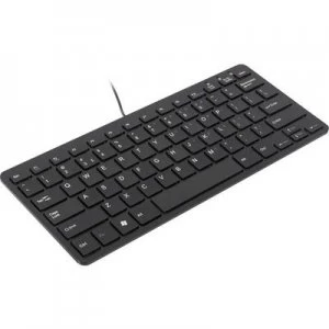 image of R-GO Tools Compact USB Keyboard English, QWERTY Black Ergonomic