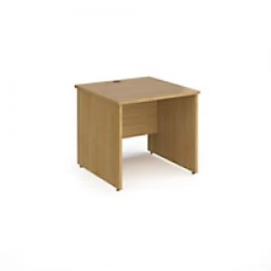 Image of Dams International Rectangular Straight Desk with Oak Coloured MFC Top and Silver Frame Panel Legs Contract 25 800 x 800 x 725mm