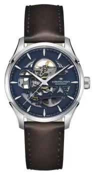 Image of Hamilton H42535541 Jazzmaster Skeleton Automatic (40mm) Blue Watch