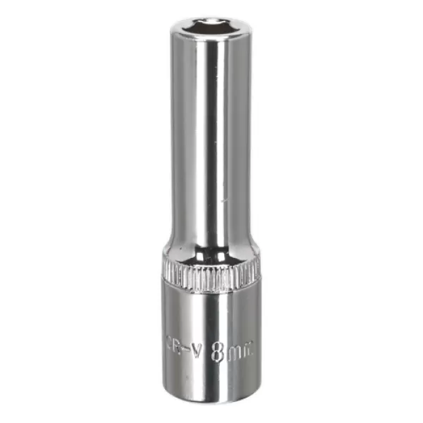 Image of Genuine SEALEY SP3808D WallDrive® Socket 8mm Deep 3/8Sq Drive Fully Polished