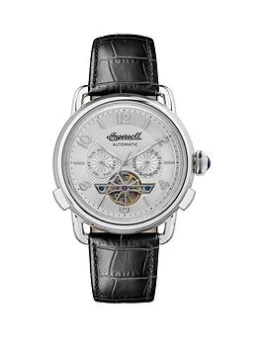 Image of Ingersoll Ingersoll 1892 The New England Automatic Mens Watch With White Dial And Black Leather Strap - I00903B