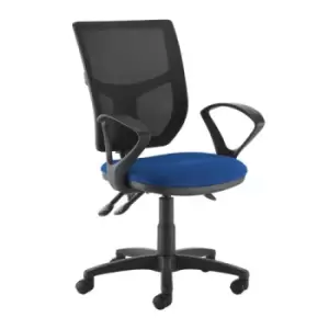 Image of Altino mesh back asynchro operator chair with seat depth adjustment and fixed arms - blue