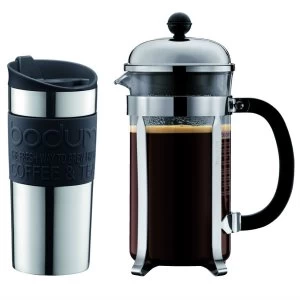 Image of Bodum Chambord Coffee Maker and Travel Mug Set