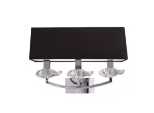 Image of Akira Wall Lamp Switched 3 Light E14, Polished Chrome with Black Shade