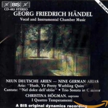 image of Handel, Georg Friederich - Nine German Arias (I Quattro Temperamenti, Bergman, Hogman) CD