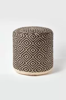 image of Aztec Style Jute Footstool Beanbag Round