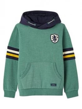 Image of Joules Boys Shilton Hooded Sweat Top - Green, Size 9-10 Years